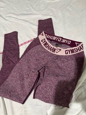 Gymshark Purple Marl High-Waist Seamless Leggings with Pink Logo Waistband